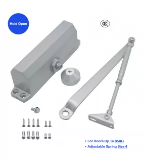 FR5034AD Hydraulic Auto Commercial Door Closer, Adjustable Spring Size 4, Regular Arm, Hold Open