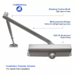 FR5056AW Heavy Duty Automatic Hydraulic Door Closer, Spring Power Size 6, Regular Arm, Cast Aluminum Body